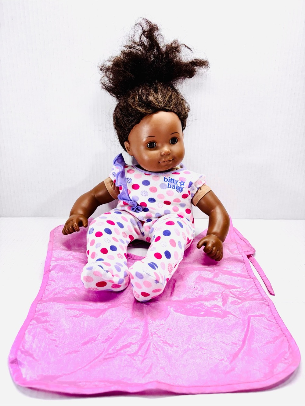 American Girl African American Bitty Baby Twin Girl Doll Brown Curly Hair